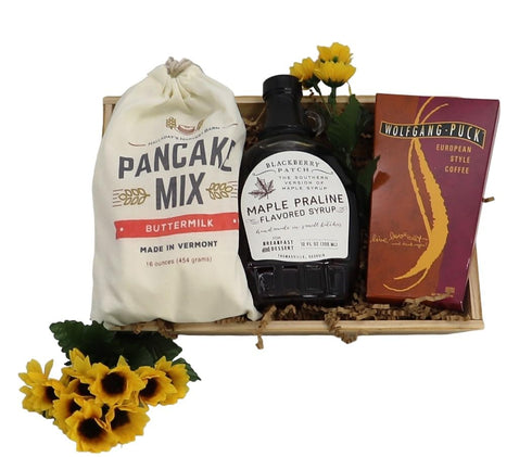 Gift Basket Village: Gourmet Breakfast Gift Crate - Artisan Pancake Mix, Premium