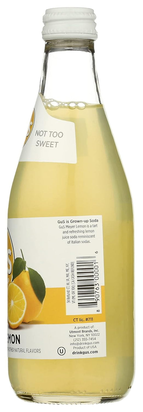 Gus Grown-Up Soda 12 (Pack 12) GuS - Grown-up Soda, Dry Meyer Lemon, Fluid Ounce