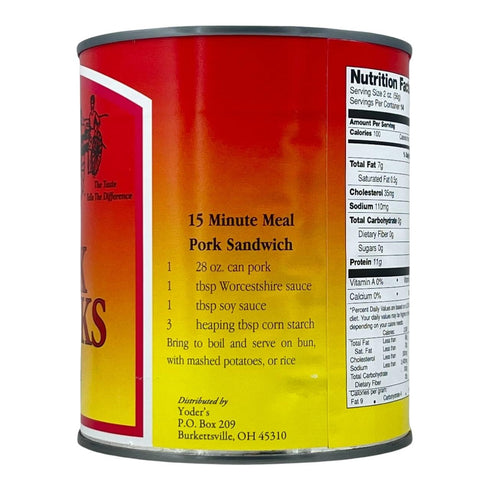 Yoders 28 oz Fully Cooked Canned Pork Chunks