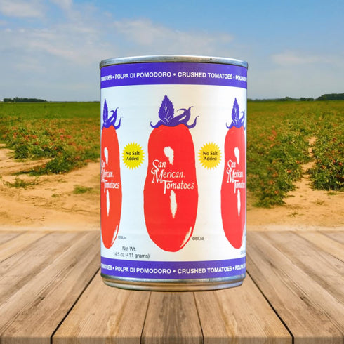 14.5 (Pack 6) SMT SAN MERICAN TOMATO - No Salt Added Crushed Canned Tomatoes - Ounce of - USA Grown