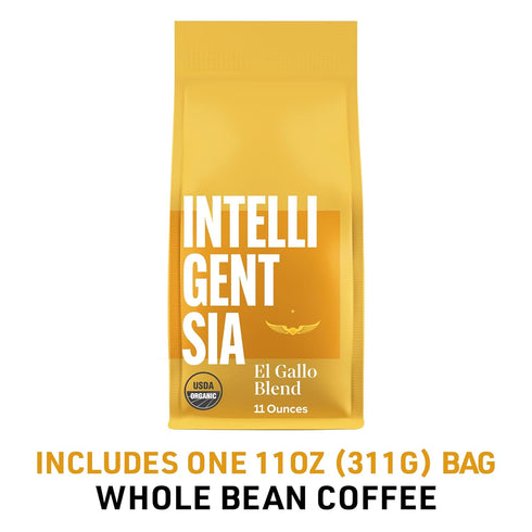 100% 11 Intelligentsia Coffee, USDA Organic Light Roast Whole Bean Coffee, Arabica Coffee - El Gallo Blend Ounce Bag
