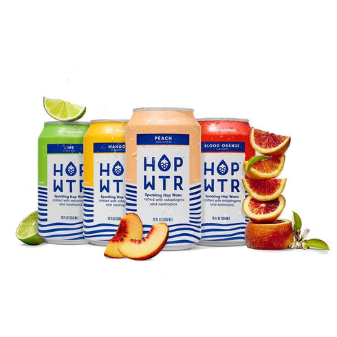 HOP WTR Sparkling Hop Water, Variety Pack 12 Pack, Sugar Free, Low