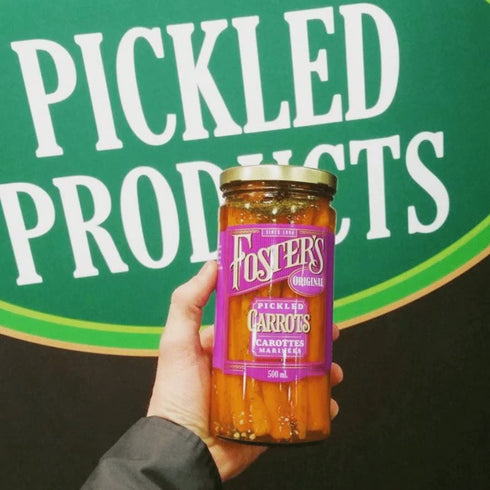 16oz, 2 Pack, 40 Foster's Pickled Carrots in a Jar, Original, Traditional Pickled Carrot Sticks Recipe for over years