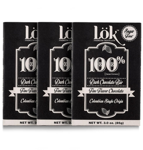 Loek Foods Dark Chocolate Bar 100% Cacao | Fair Trade, Kosher, Gluten