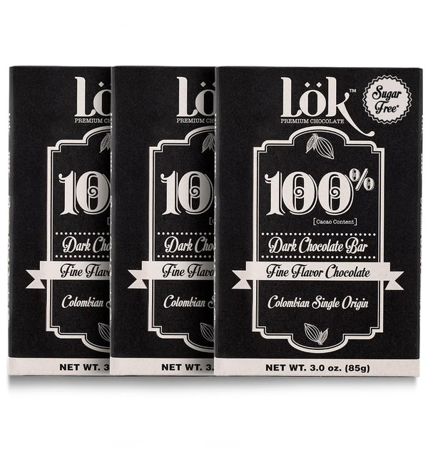 Loek Foods Dark Chocolate Bar 100% Cacao | Fair Trade, Kosher, Gluten