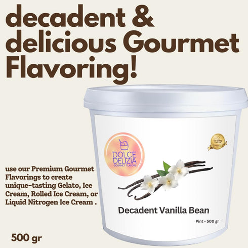 (500g, 1.1 lbs) Vanilla Bean Flavoring for Gelato, Rolled Ice Cream, and Ice Cream. Made with Natural Madagascar