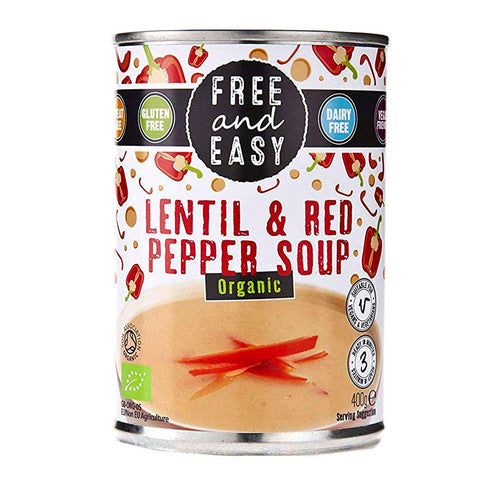 Free & Easy Organic Lentil and Red Pepper Soup 400 Grams