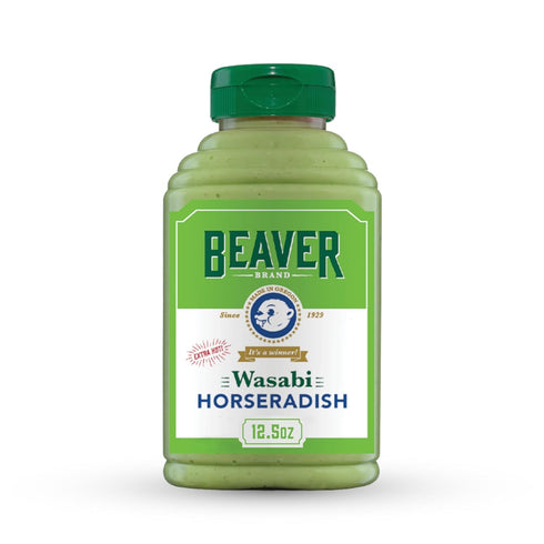 Beaver Brand Extra Hot Wasabi Horseradish sauce, 12.5 oz squeeze bottle