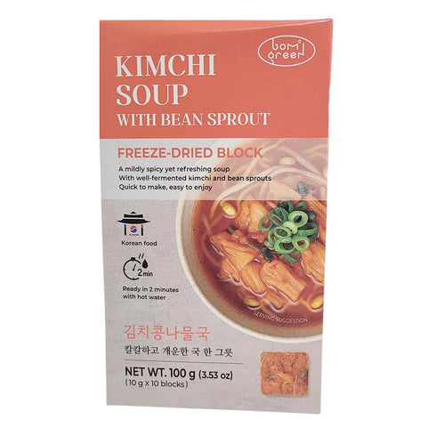 Generic Bom Green Freeze-Dried Kimchi Soup with Bean Sprouts, Korean Food, Instant Soup