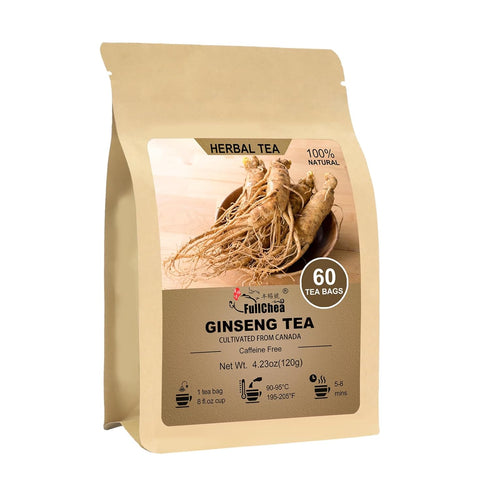 FullChea - Ginseng Tea bags, 60 Teabags - Pure Ginseng Root Tea