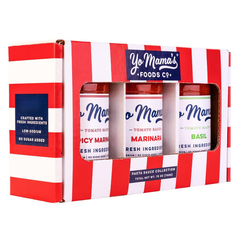 Set Package (1) (1) (1) Yo Mamas Foods Gourmet KETO Gift and Care | Includes Marinara Sauce Tomato Basil & | Spicy
