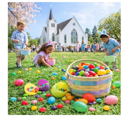 Generic 50 Count Gummy (1 Pre-Filled Easter Eggs Individually Wrapped Variety Candy, Assorted Colors, Plastic Eggs