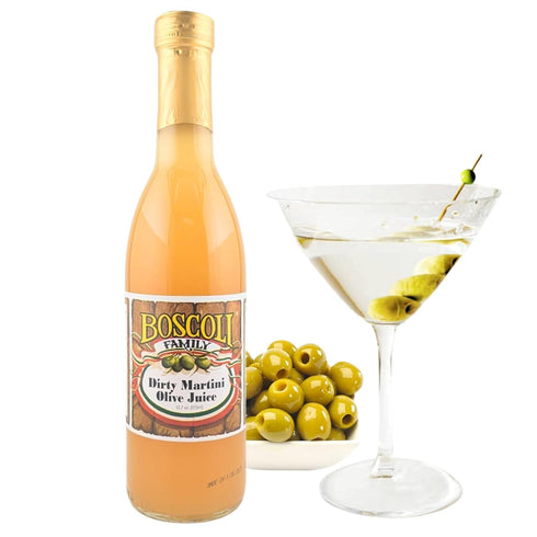 12.7 oz Pack 3, Boscoli Dirty Martini Olive Juice - Bottle, of All Natural, Gluten-Free - Premium Cocktail Mixer
