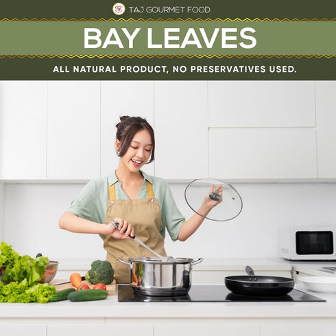 TAJ Gourmet Foods 1.75oz (50g) TAJ Bay Leaves, Large Whole Bay Leaf (Tej Patta)