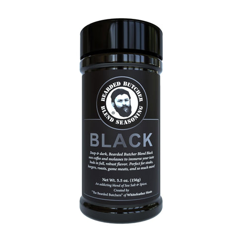 Bearded Butchers Black Blend Seasoning, 5.5 oz Shaker, Coffee & Molasses Flavor for Steaks, Gluten-Free