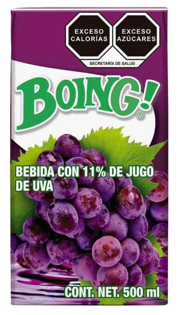 border merchant Jugo Boing Uva | Grape Authentic Mexican Juice 500 ml Pack of