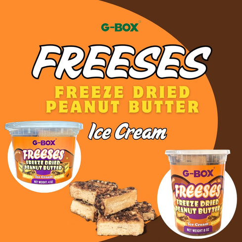 G-BOX Freeses - Freeze Dried Peanut Butter & Chocolate Ice Cream Bites, Enhanced Flavor, Crunchy, Airy, Sweet - Perfect