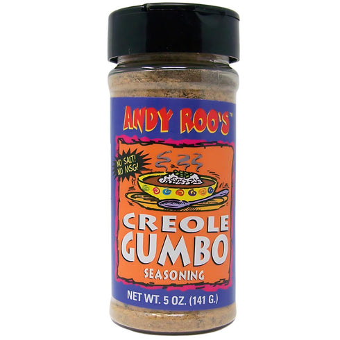 Andy Roo's Salt-Free No MSG Creole Gumbo Seasoning, 5 Ounce Shaker