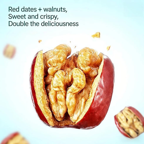 17.6 oz (500g),Only Jujube Dates with Walnuts jujubes and walnuts - Natural Chinese Red Date Snack, Healthy Jujube