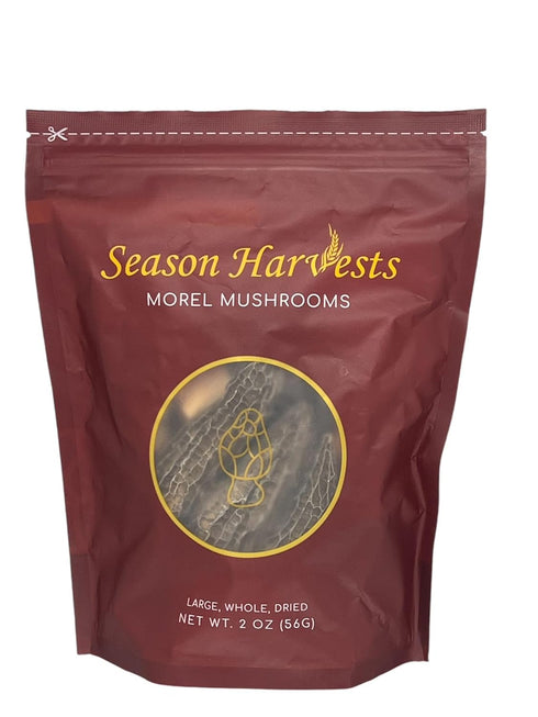 Season Harvests 2oz, Dried Morel Mushrooms Premium Gourmet Morels Fresh Flavor Morel Mushroom for Sauces, Stews