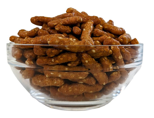 1 lb. Sesame Sticks Snacks Honey Roasted - By Medley Hills Farm in Reusable Container - Fresh honey roasted sesame