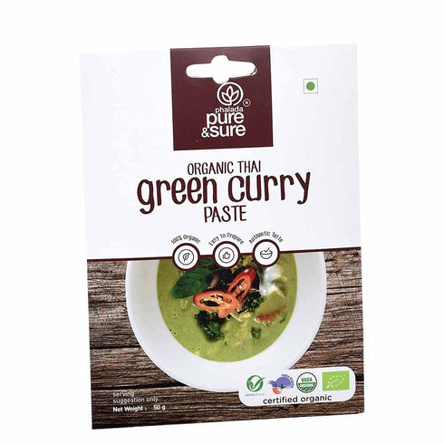 50gm Pure & Sure Organic Thai Green Curry Paste | Kitchen Curry Paste | Vegetarian, Non GMO, No Preservatives |