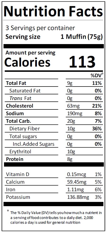 6 pack Smartmuf'n Banana Nut Gluten Free - Sugar Free - Keto Friendly