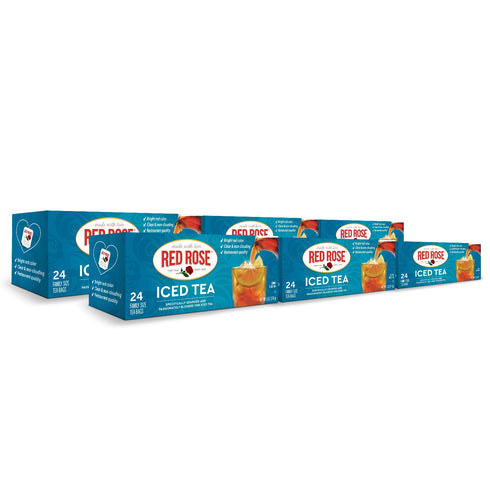 Red Rose Family Size Iced Tea 24 Individually Wrapped Tea Bags Pack