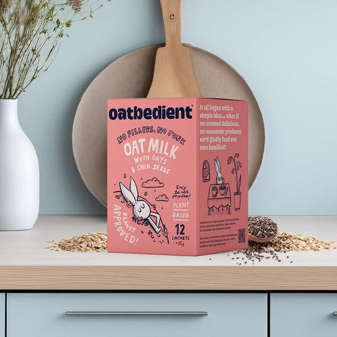 10 oz 12 Oatbedient Oat Milk Powder, Sachets, Non-Dairy Milk Powder, NGMO, Vegan, No Preservatives, Lactose Free Milk