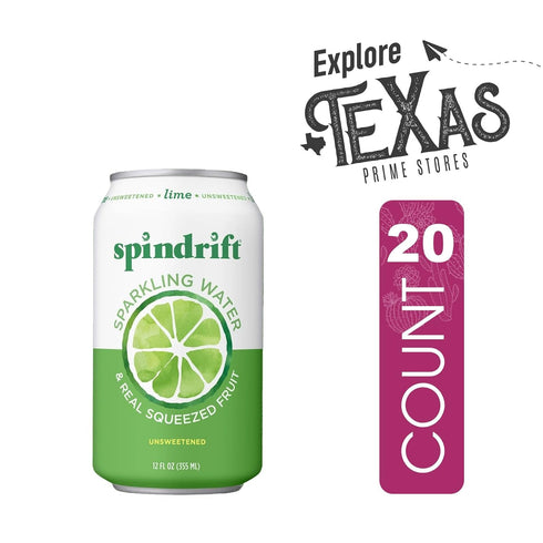 20- Pack 12 oz Spindrift of Lime Sparkling Water & Real Squeezed Fruit fl Can