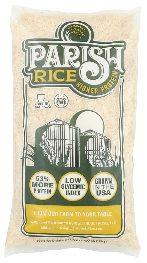 Parish White Rice High-Protein Rice with Low Glycemic Index Locally Grown Long-Grain