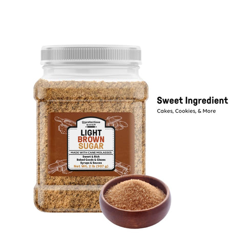 2 lb, Unpretentious Light Brown Sugar, Made With Cane Molasses, Perfect For Desserts, Meat & Fruit