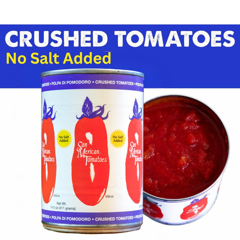 14.5 (Pack 6) SMT SAN MERICAN TOMATO - No Salt Added Crushed Canned Tomatoes - Ounce of - USA Grown