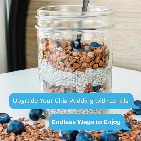 4 (8 (Pack 2) Lentil Telepathy Chocolate Breakfast Lentils, Crunchy High Protein Cereal & Granola Alternative, Plant