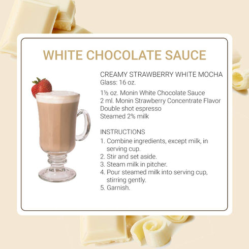 Monin Gourmet White Chocolate Sauce, 12 Ounce, Creamy and Buttery for Desserts