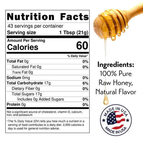 Sweetwater Creek Honey Farm 100% 32 oz 100% Peach Honey - Made from Pure, Raw, & Unfiltered Honey, Peach-Infused