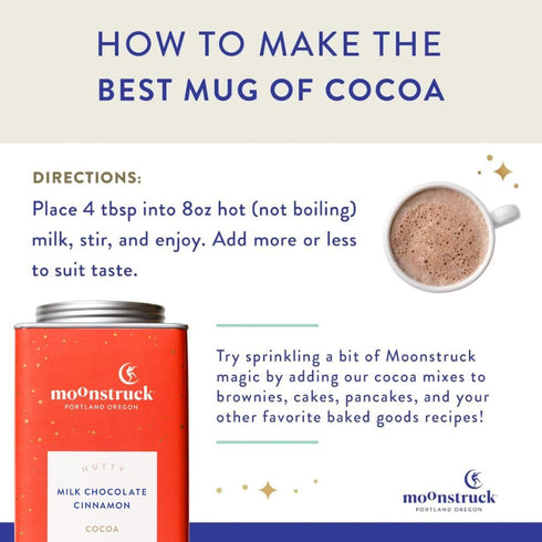 9.5oz (Pack 1) Moonstruck Chocolate Cinnamon and Almond Milk Chocolate Hot Cocoa Mix