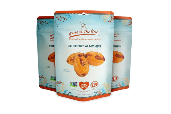 Coconut Almonds - Vegan, Kosher, Gluten-free, GMO-free - 4.75oz (PACK OF 3