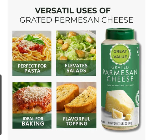 Generic 2x1lb 8 oz Grated Parmesan Cheese Premium Aged Parmesan, Ready-to-Use, Perfect for Pasta, Pizza, Salads
