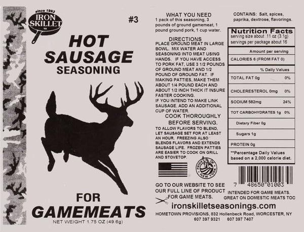 Generic Iron Skillet's Hot Italian Venison Sausage Seasoning, 1.75 Ounce (Pack of 1)