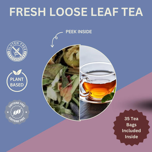Sleep Easy Herbal Tea with Chamomile, Lavender, Lemon Balm, Valerian Root, & Passion Flower