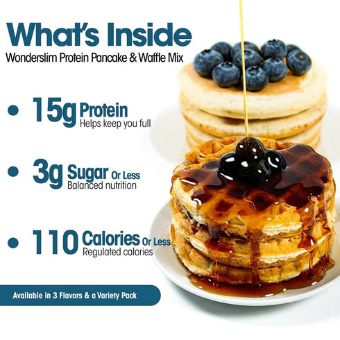 (7ct) Wonderslim Protein Pancake & Waffle Mix, Blueberry, Low Sugar & Low Calorie