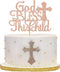 God Bless this Children Cake Topper, Rose Gold Glitter Baptism Cake Toppers for Christening, First Communion Baby Shower