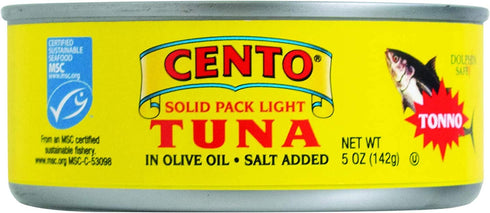 Cento Solid Pack Light Tuna in Olive Oil, 5 oz (142 g) (Pack
