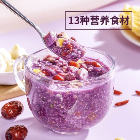 TEAERPKLAE 17.6oz/500g packets Purple Potato Konjak Congee cereal Instant cereal nutritious breakfast substitute powder
