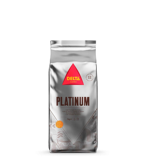 Delta Cafs Platinum Whole Bean Coffee 1kg/35.2oz, Intensity 12, Arabica & Robusta