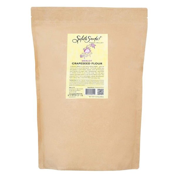 Salute Sant! Merlot Grapeseed Flour 5 lb Gluten-Free, Vegan, Non-GMO Baking Flour