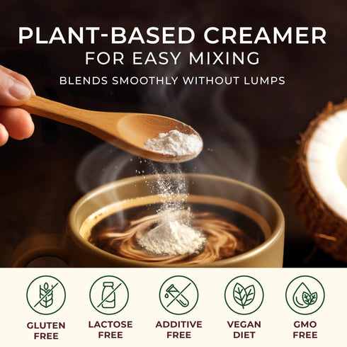 1.1lb (17.64 Oz) Gya Tea Co USDA Organic Coconut Milk Powder - Blends Smoothly, Delicious Keto-Friendly Dairy Free