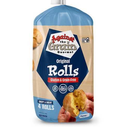 Against The Grain Gourmet Against The Grain Gluten-Free Original Rolls,12.5 oz, Grain-Free, Seed Oil Free, Frozen