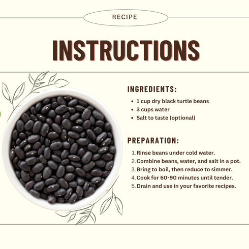 Fiber,1 lb (Pack 1) Mountain High Organics, Certified USDA Organic Dry Black Beans, Non-GMO, Vegan, Whole Dried Black